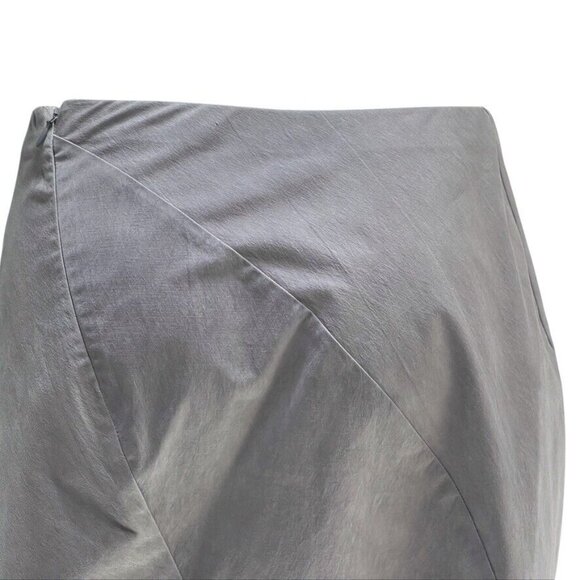 Donna Karan New York Asymmetrical Panel Gray Metallic Cotton Bubble Pencil Skirt - Picture 5 of 11